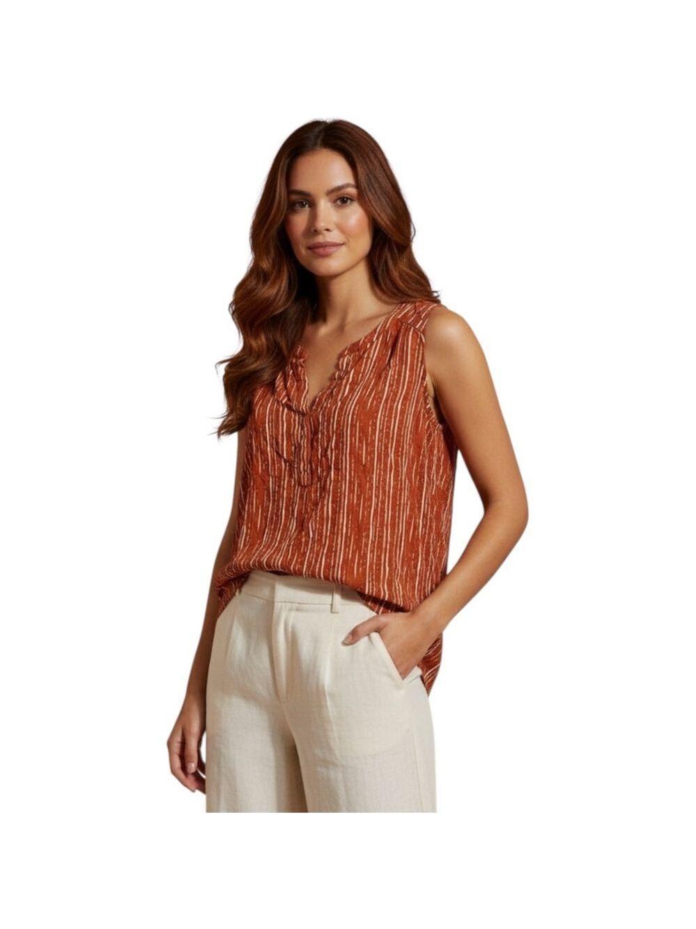 Sonoma Goods for Life Rust Striped Sleeveless Top XL